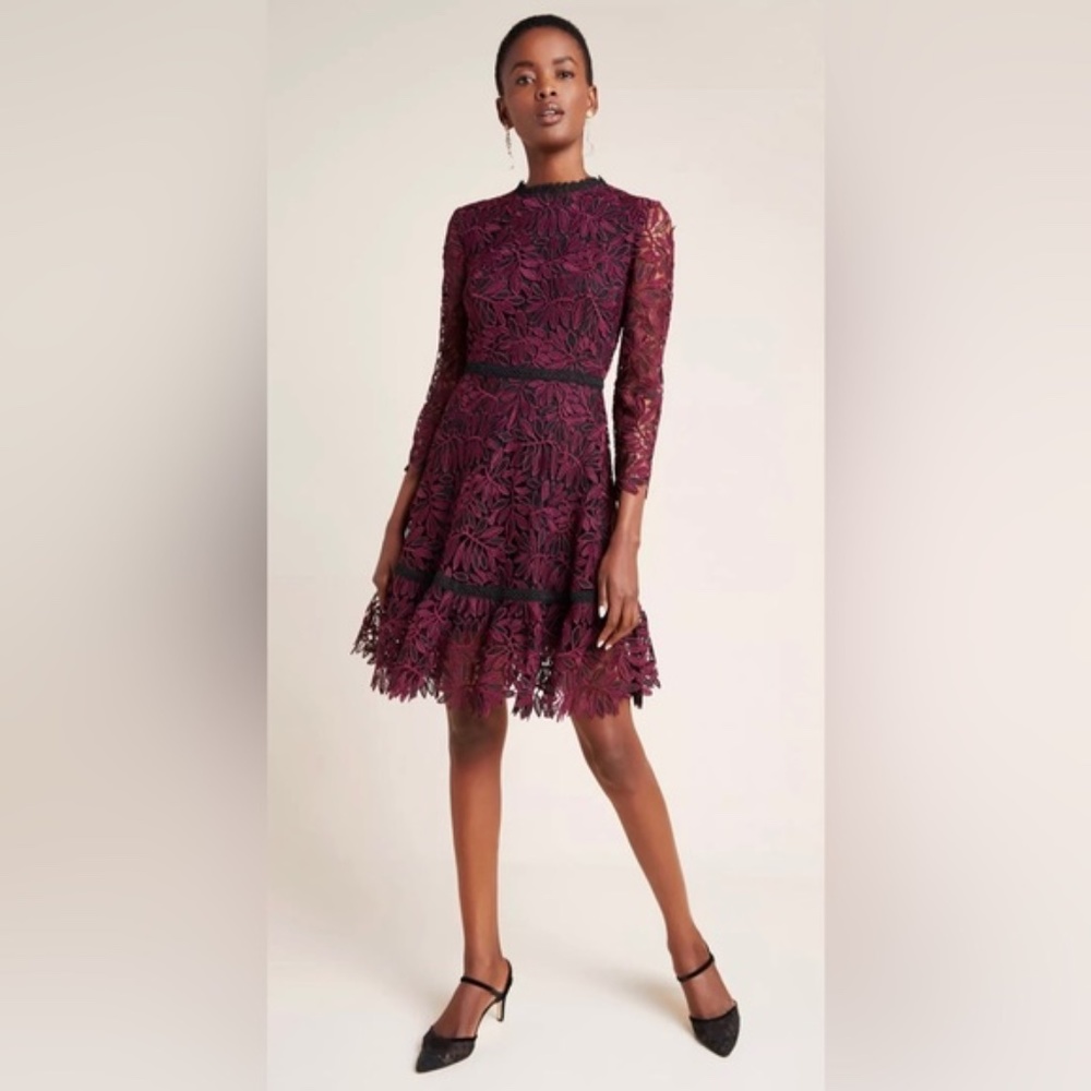 Shoshanna Layla Lace Mini Dress 4 petite